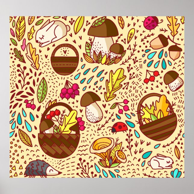 Hösten Harvest: Basket of Nature's Best Poster (Framsidan)
