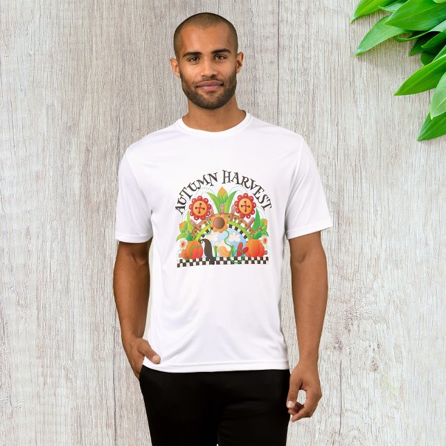 Hösten Harvest Folk Art Pumpkin och Solrosblomma T Shirt (Skapare uppladdad)