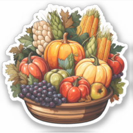 Hösten Harvest Thanksgiving Season Farm Vegetables Klistermärken