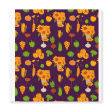 Hösten Healthy Harvest Veggie och Fruits Throw Pi