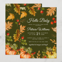 Hösten Hej Baby Pumpkin Foliage Baby Shower
