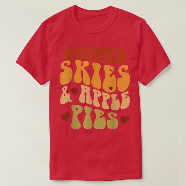 Hösten Himlar och Äpple Paj sjunker höstpumpa Se T Shirt (Design framsida)