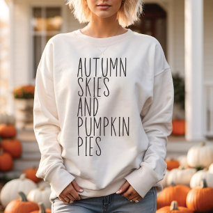 Hösten Himlar och Pumpkin Paj Trendig Fall T Shirt