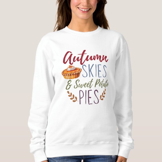 Hösten Himlar och Sweet Potato Paj Sweatshirt T Shirt (Framsida)