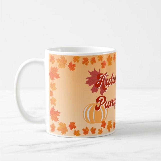 Hösten Himlar Pumpkin Paj Fallsäsong Kaffemugg (Vänster)