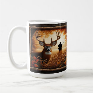 Hösten Hjort och Hunter Silhouette i Forest Kaffemugg