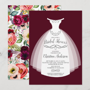 Hösten Hobo Blommigt Bride Gown Möhippa Inbjudningar