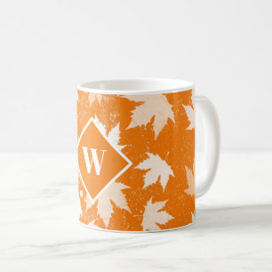 Hösten Höst löv Mönster Monogram Kaffemugg