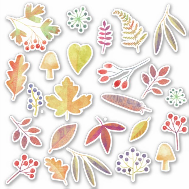 Hösten Höst löv natur Klistermärken (Framsida)