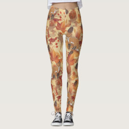 Hösten höst löv och bär leggings