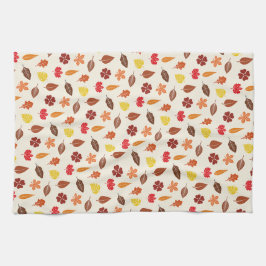 Hösten Höst löv på Cream-bakgrunden Kökshandduk