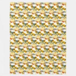 Hösten Höst löv Pumpkin och Solros Mysigt Fleecefilt