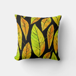 Hösten Höst löv vattenfärgen Mönster Kudde