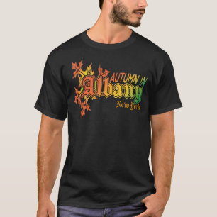 Hösten i Albany New York med Höst löv T Shirt