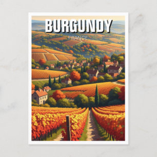 Hösten i Burgundy Frankrike Travel Vykort