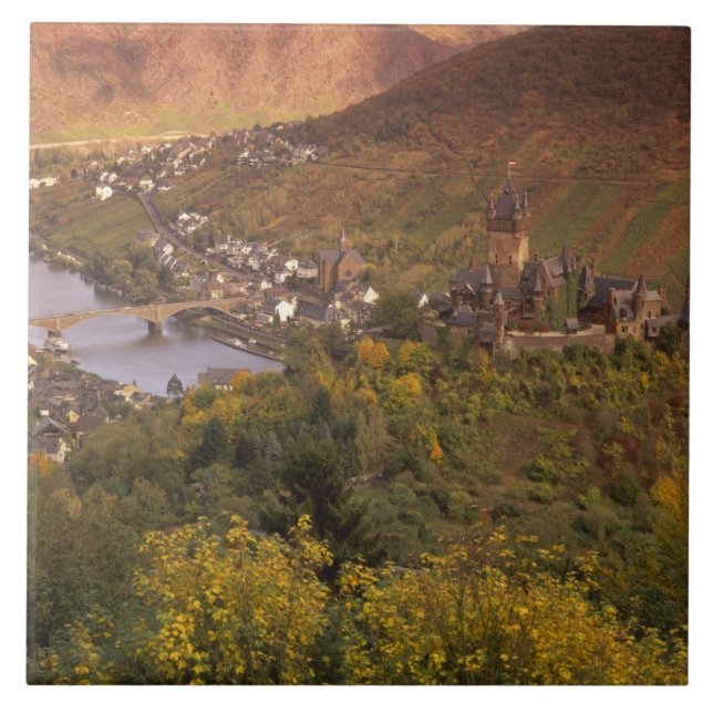 Hösten i Cochem, Rheinland Pfalz, Tysklandare Kakelplatta (Framsidan)