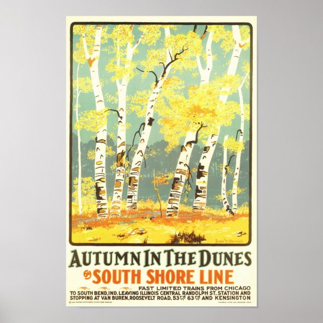 Hösten i Dunes-South Shore Line Poster (Framsidan)