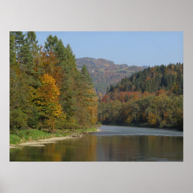 Hösten i floden Pieniny Dunajec Poster (Framsidan)