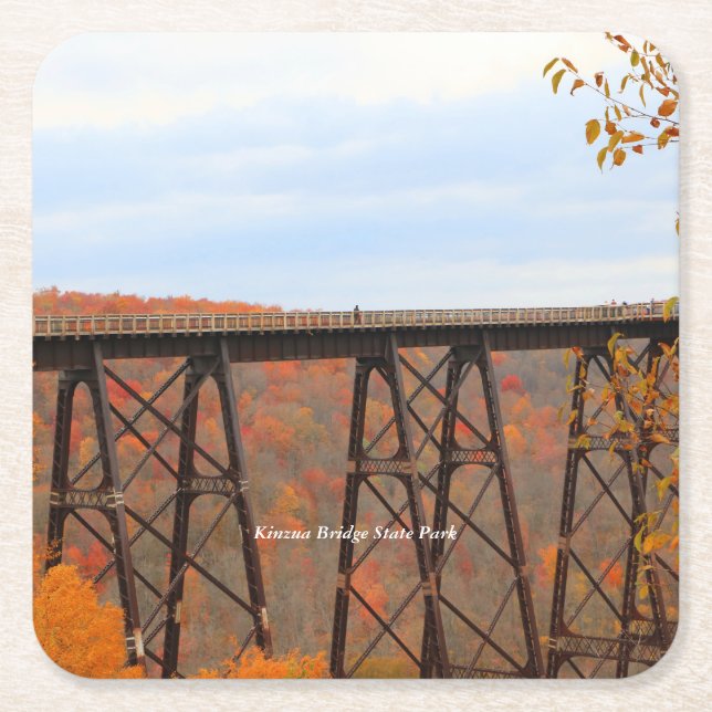Hösten i Kinzua Bridge Underlägg Papper Kvadrat (Framsidan)