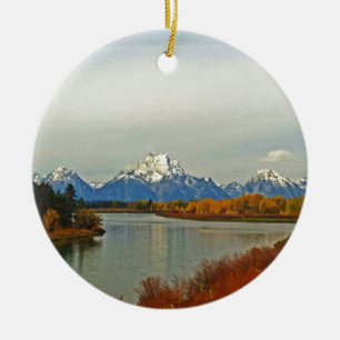 Hösten i nationalparken Grand Teton Julgransprydnad Keramik
