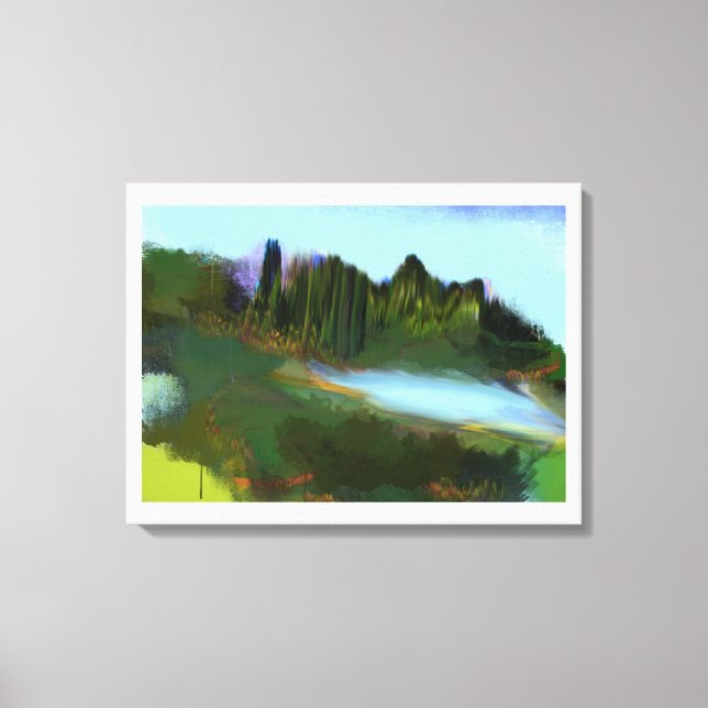 Hösten i parkens digitala målning canvastryck (Framsida)