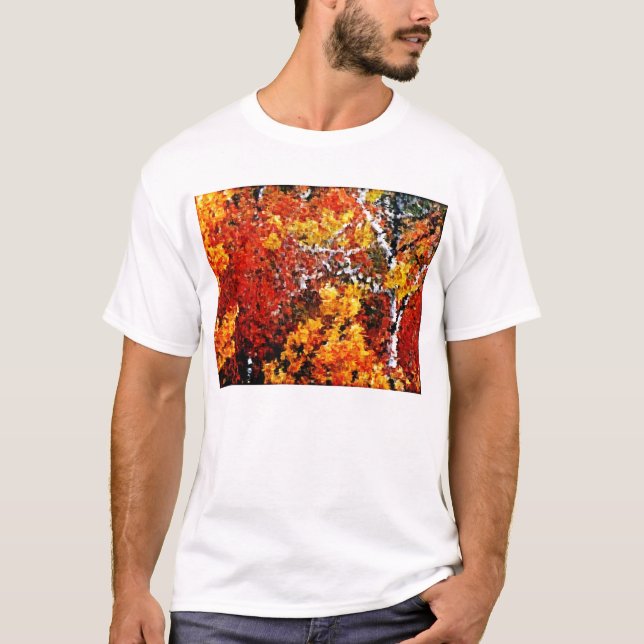Hösten i skogen - Målning Art T-shirt (Framsida)