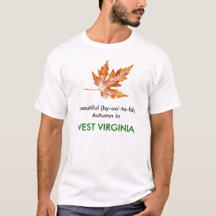 Hösten i Väster Virginia löv skriver ut t-shirt