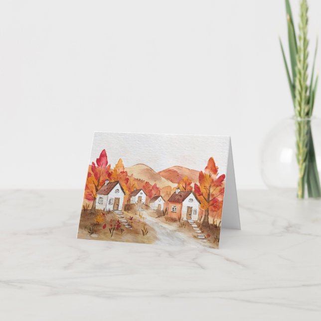Hösten i Virginia Watercolor Kort (Framsida)