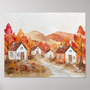 Hösten i Virginia Watercolor Poster