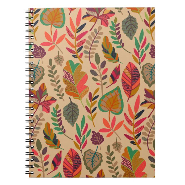 Hösten Inslag: Vibrant Vintage Mönster Anteckningsbok (Framsidan)