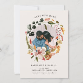 hösten känner blommigt krans spara datumInbjudan Inbjudningar