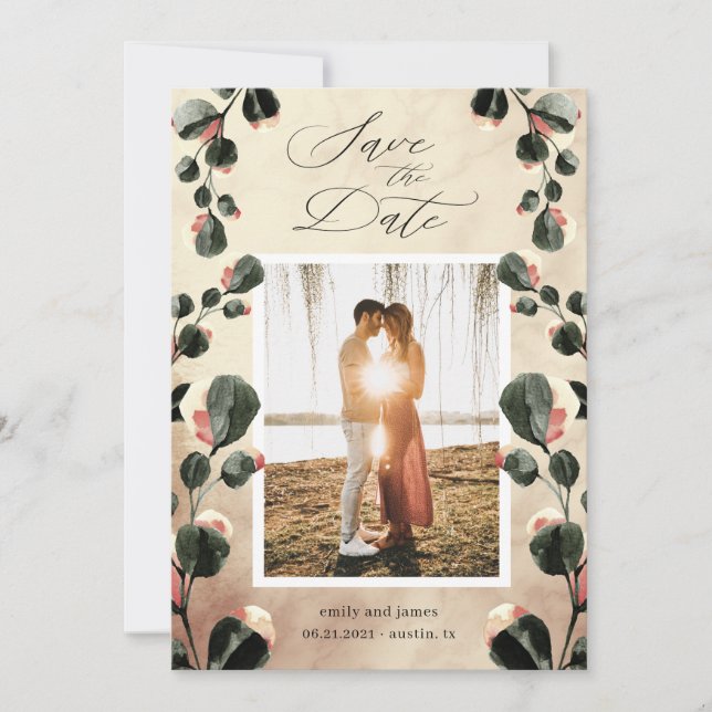 Hösten känner oktober-toner Foto spara datumkortet Spara Datumet (Framsida)