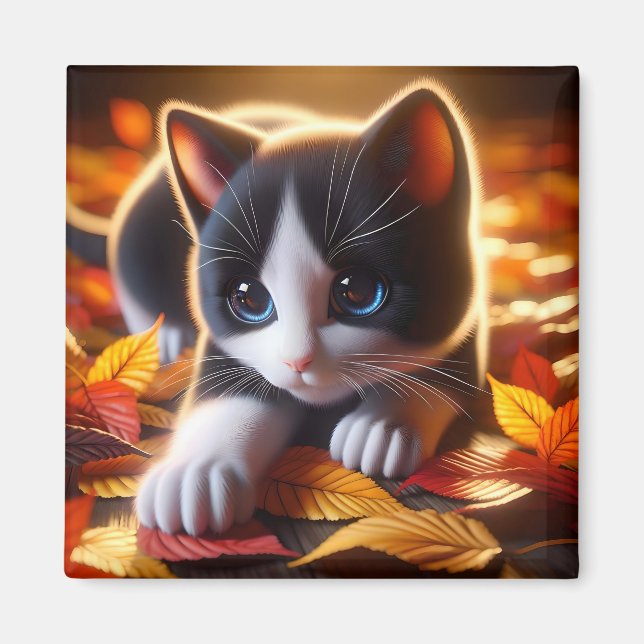 Hösten Kitten Magnet (Framsidan)