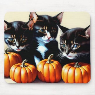 Hösten Kittens med Pumpkins Musmatta
