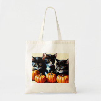 Hösten Kittens med Pumpkins Tygkasse