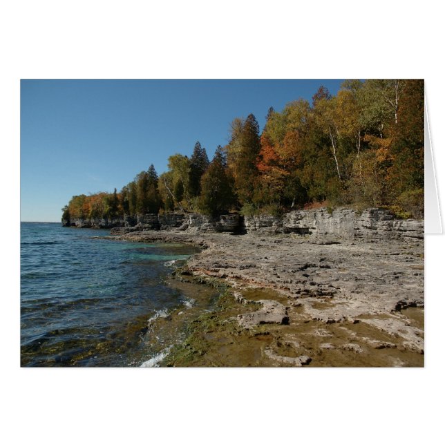 Hösten kommer till Sjö Michigan Hälsningskort (Framsidan Horizontal)