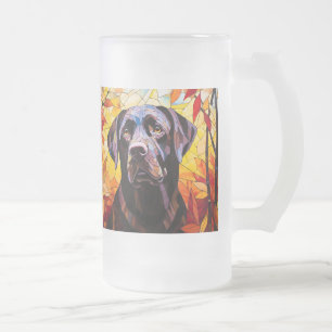 Hösten Labrador Retriever Modern Hund Puppy Frostat Ölglas