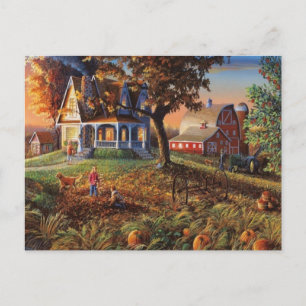 Hösten Land Scene Vykort