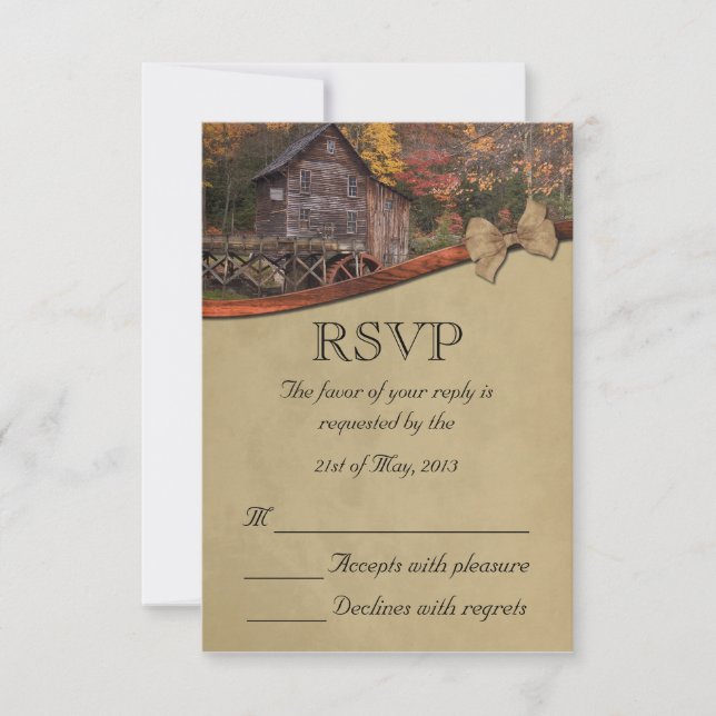 Hösten Land Theme Bröllop OSA Kort (Framsida)