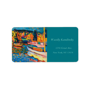 Hösten landskap med fartyg av Wassily Kandinsky Adressetikett