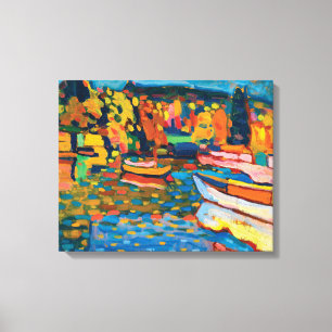 Hösten landskap med fartyg av Wassily Kandinsky Canvastryck
