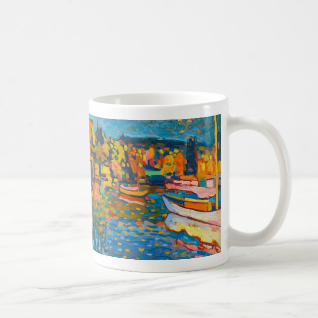 Hösten landskap med fartyg av Wassily Kandinsky Kaffemugg (Höger)