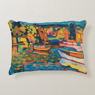 Hösten landskap med fartyg av Wassily Kandinsky Prydnadskudde