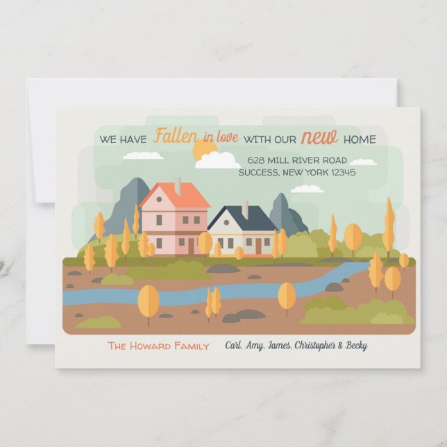 Hösten landskap röra meddelande inbjudningar (Framsida)