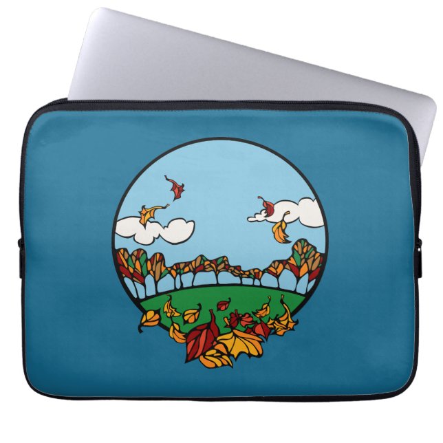 Hösten liggande scen laptop sleeve (Framsidan)