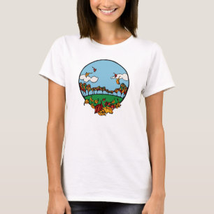 Hösten liggande scen tee shirt