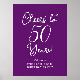 Hösten Lila Cheers till 50 års födelsedag Välkomna Poster