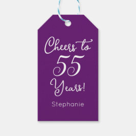 Hösten Lila Cheers till 55 år 55:e födelsedagen Presentetikett