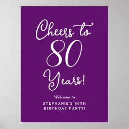 Hösten Lila Cheers till 80 års födelsedag Välkomna Poster