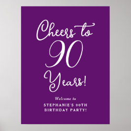Hösten Lila Cheers till 90 års födelsedag Välkomna Poster